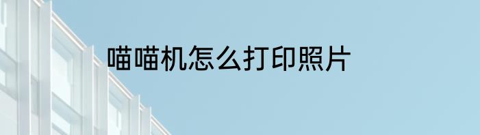 喵喵机怎么打印照片