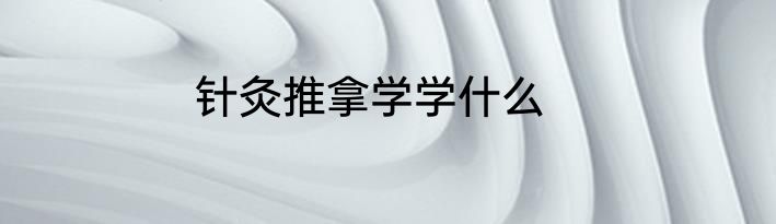 针灸推拿学学什么