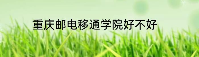 重庆邮电移通学院好不好