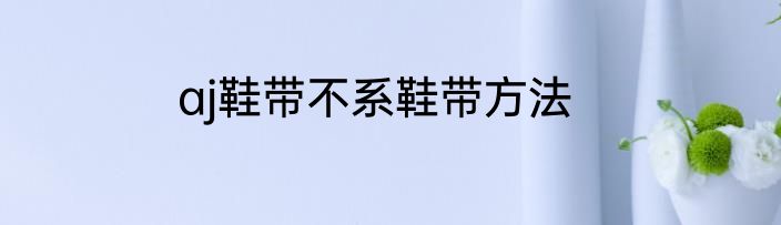 aj鞋带不系鞋带方法