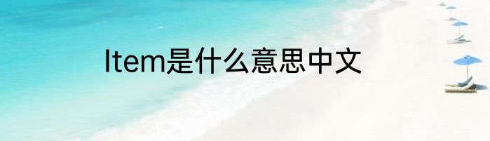 Item是什么意思中文