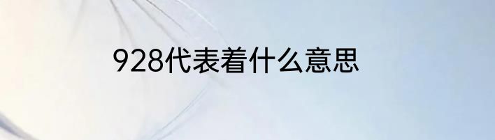 928代表着什么意思