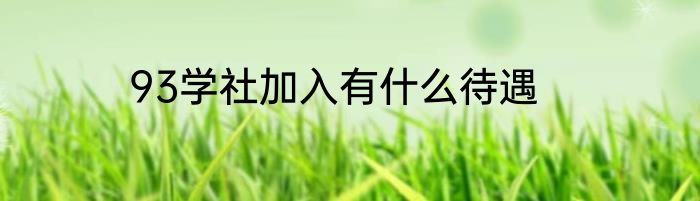 93学社加入有什么待遇