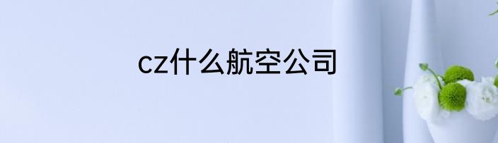 cz什么航空公司
