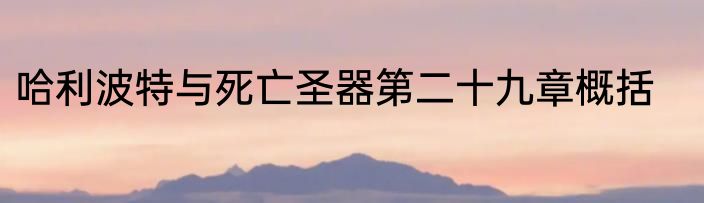 哈利波特与死亡圣器第二十九章概括