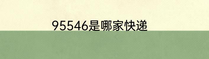 95546是哪家快递