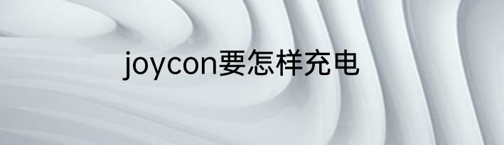 joycon要怎样充电
