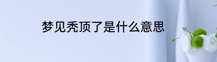 梦见秃顶了是什么意思