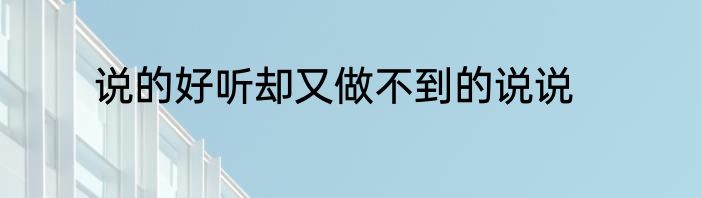 说的好听却又做不到的说说