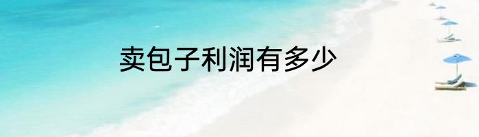 卖包子利润有多少