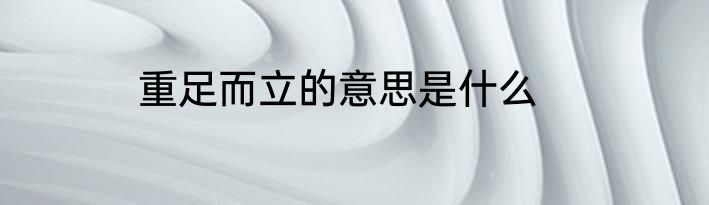 重足而立的意思是什么