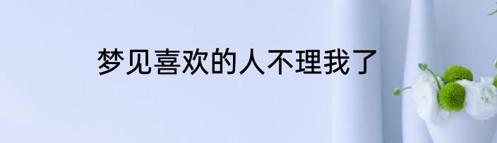梦见喜欢的人不理我了