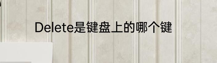Delete是键盘上的哪个键