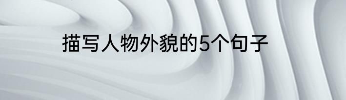 描写人物外貌的5个句子