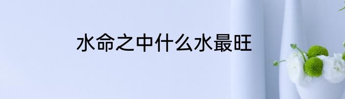 水命之中什么水最旺