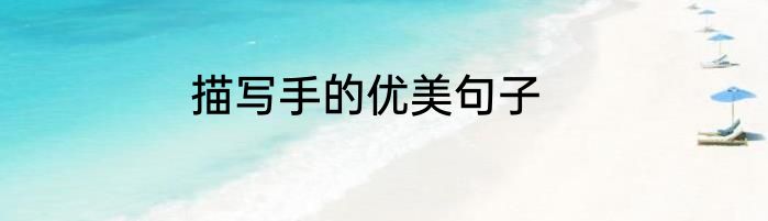 描写手的优美句子
