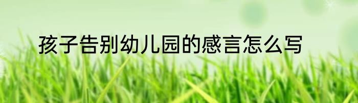 孩子告别幼儿园的感言怎么写