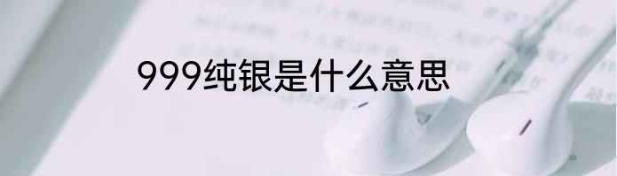 999纯银是什么意思