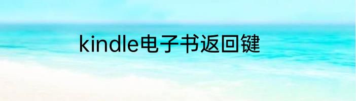 kindle电子书返回键