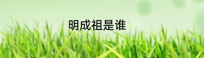 明成祖是谁
