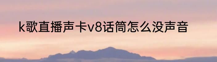 k歌直播声卡v8话筒怎么没声音