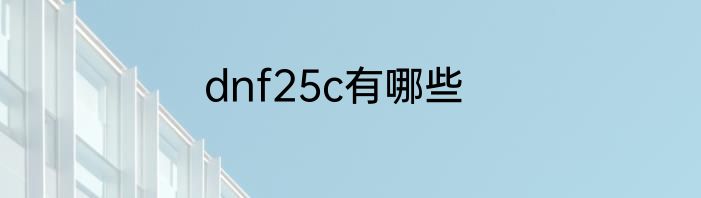 dnf25c有哪些