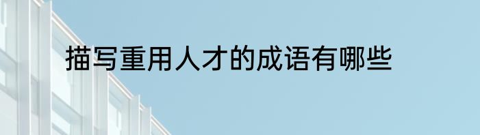 描写重用人才的成语有哪些