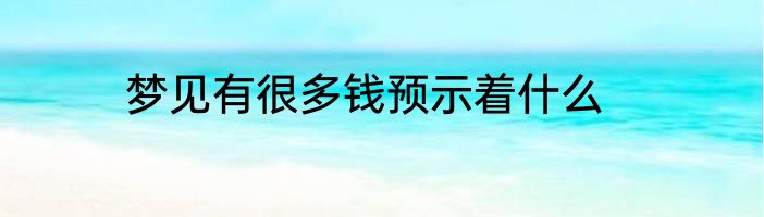 梦见有很多钱预示着什么