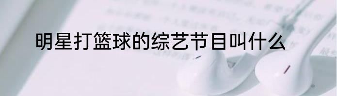 明星打篮球的综艺节目叫什么