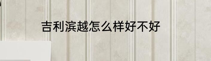 吉利滨越怎么样好不好