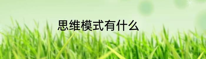 思维模式有什么