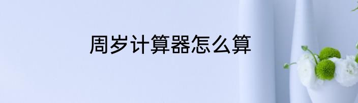 周岁计算器怎么算