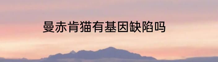曼赤肯猫有基因缺陷吗