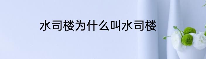 水司楼为什么叫水司楼