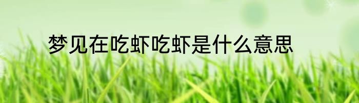 梦见在吃虾吃虾是什么意思