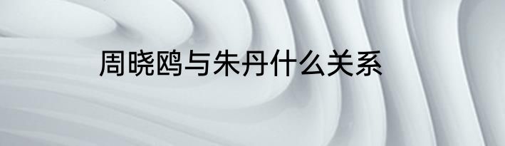周晓鸥与朱丹什么关系