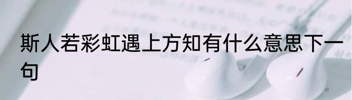 斯人若彩虹遇上方知有什么意思下一句
