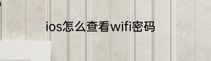 ios怎么查看wifi密码