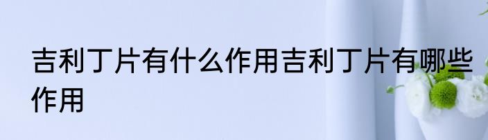 吉利丁片有什么作用吉利丁片有哪些作用