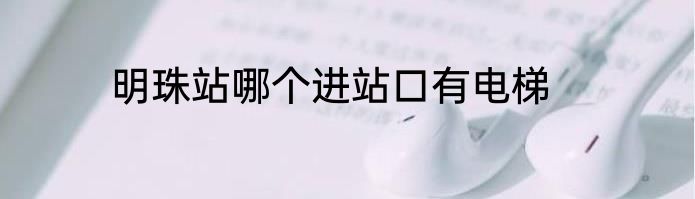 明珠站哪个进站口有电梯
