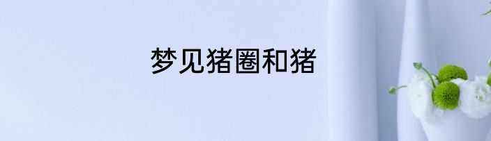 梦见猪圈和猪