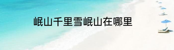 岷山千里雪岷山在哪里