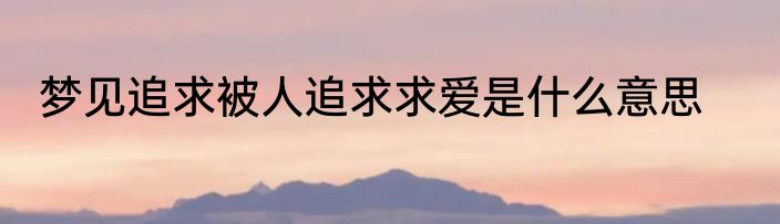 梦见追求被人追求求爱是什么意思