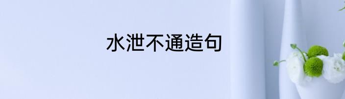 水泄不通造句