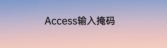 Access输入掩码