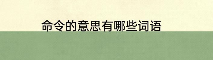命令的意思有哪些词语