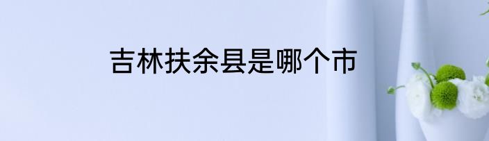 吉林扶余县是哪个市