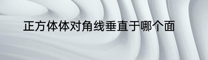 正方体体对角线垂直于哪个面