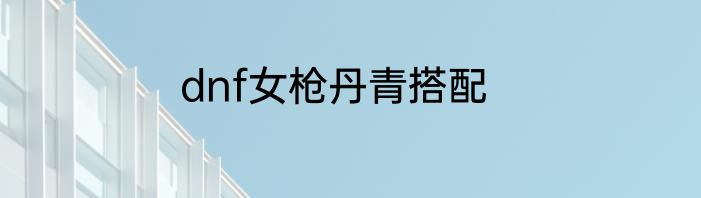 dnf女枪丹青搭配