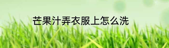 芒果汁弄衣服上怎么洗